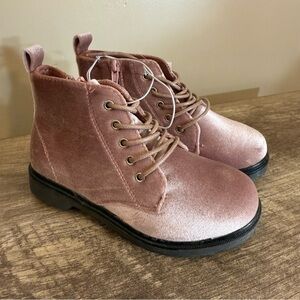 Piper Tomi Pink Velvet Boots Toddler Size 12 NEW Inner Zipper